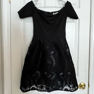 Black off the shoulder dress